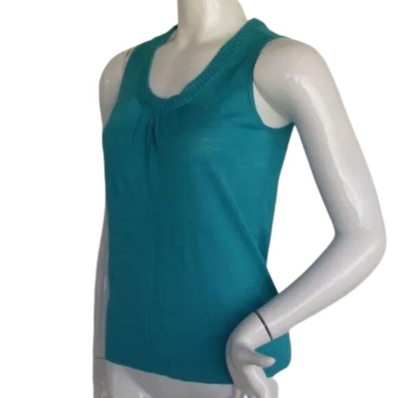 new CHICO'S Tank Top, 0/S, Knit, Cyan Trisha, Modest cut - Picture 4 of 11